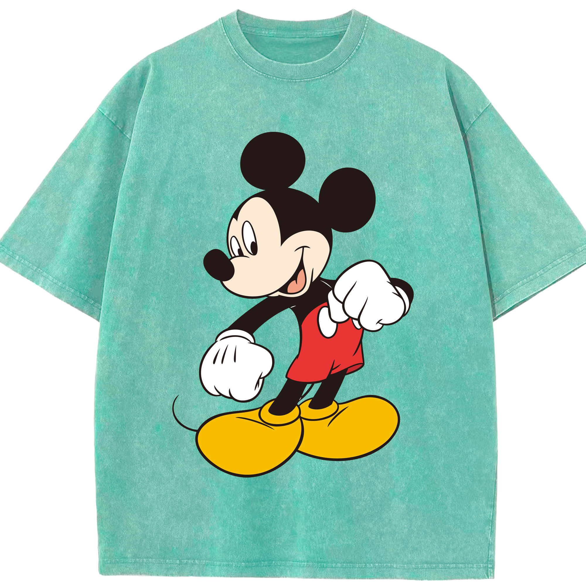 （画像用） ミッキーマウス Mickey Mouse 綿100% ヴィンテージ風 半袖Tシャツ（フロントプリント）